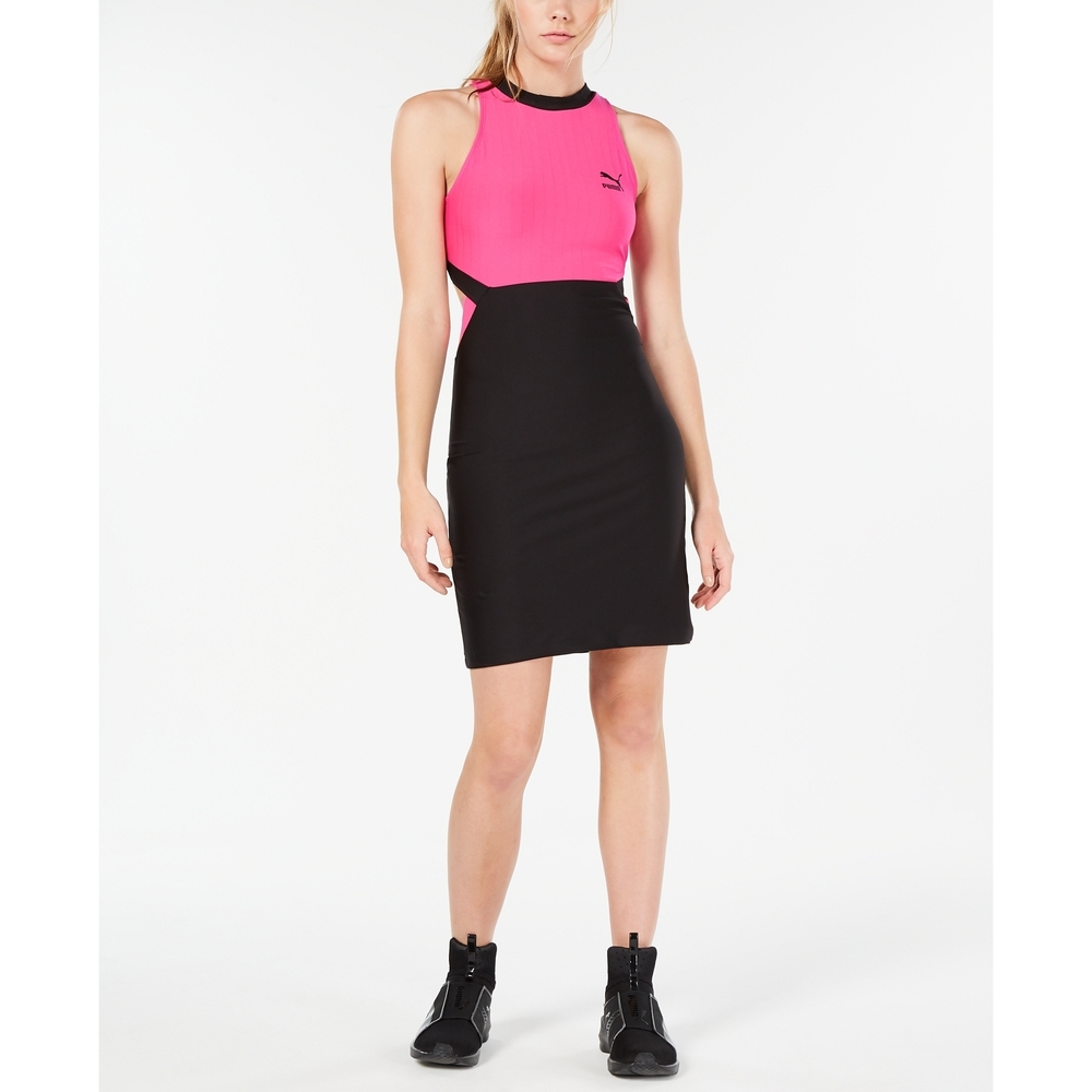 Puma Womens Classics Colorblocked Cutout Dress-XS